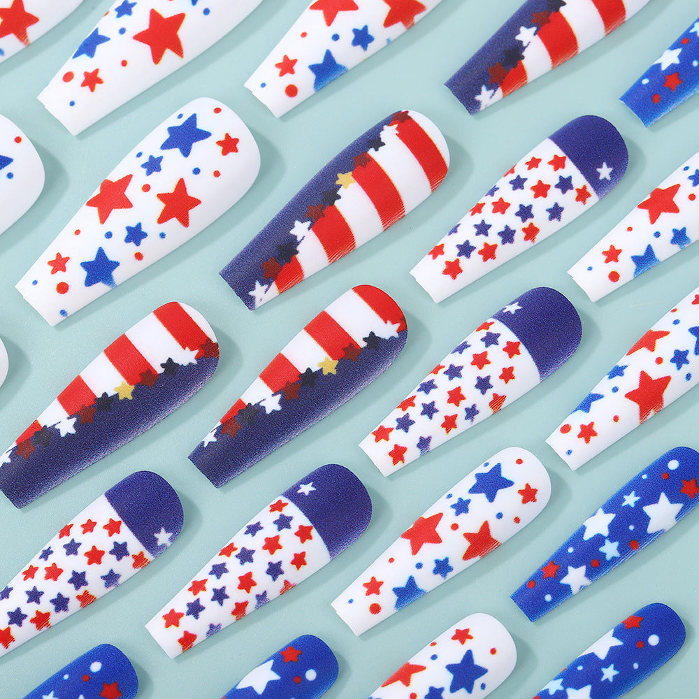 Artificial nails with patriotic star design Kalsten
