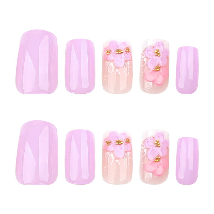 Artful Nail Extensions with Floral Design Kalsten