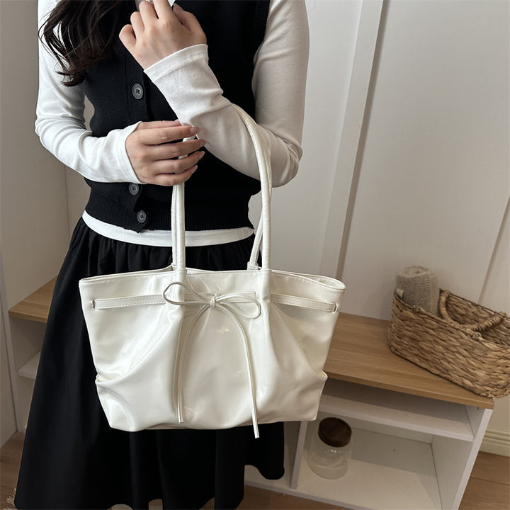 Sleek Patent Leather Tote Bag