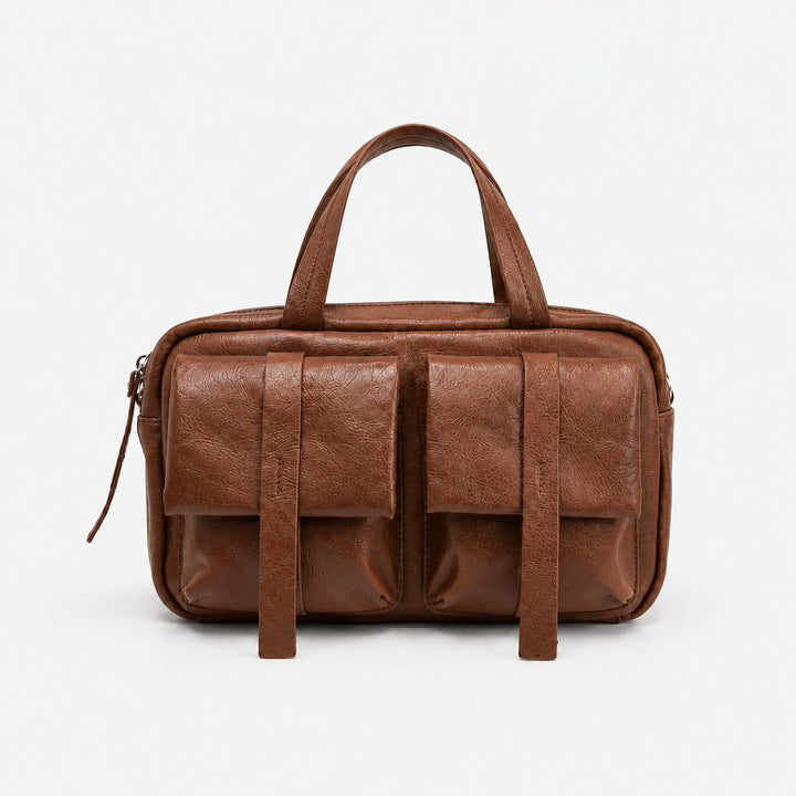 Multi-Pocket Faux Leather Laptop Bag