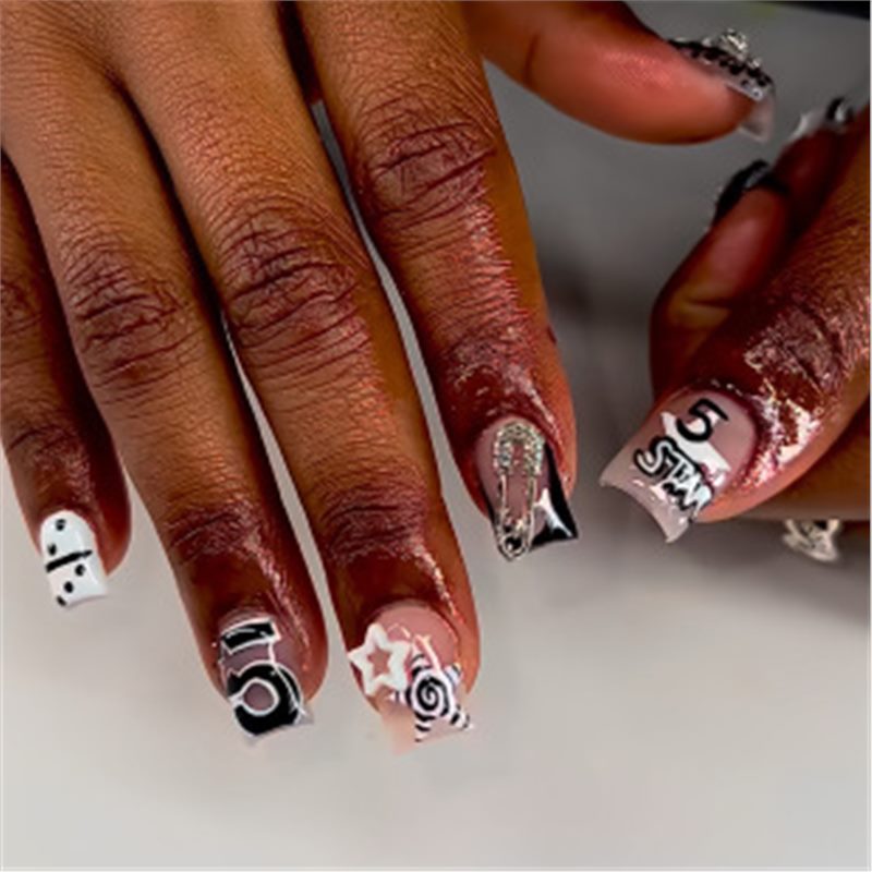 Artistic Press-On Nail Set with Premium Embellishments Kalsten