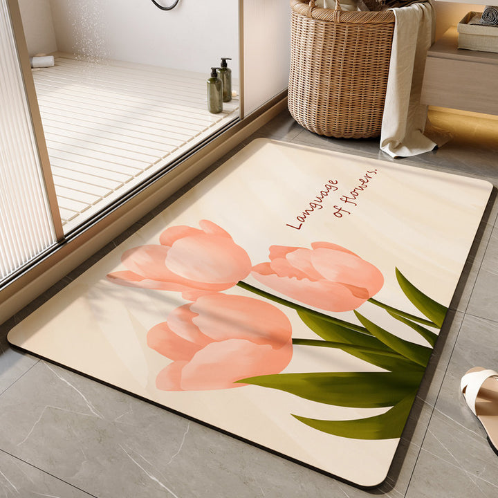 Decorative Floral Bath Mat Kalsten