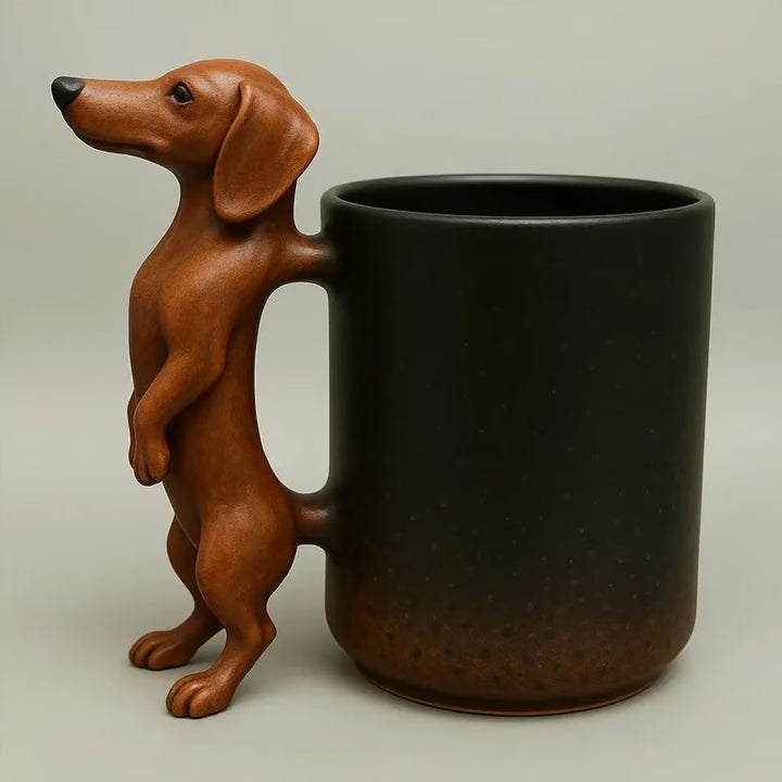 Coffee mug with dachshund handle Kalsten