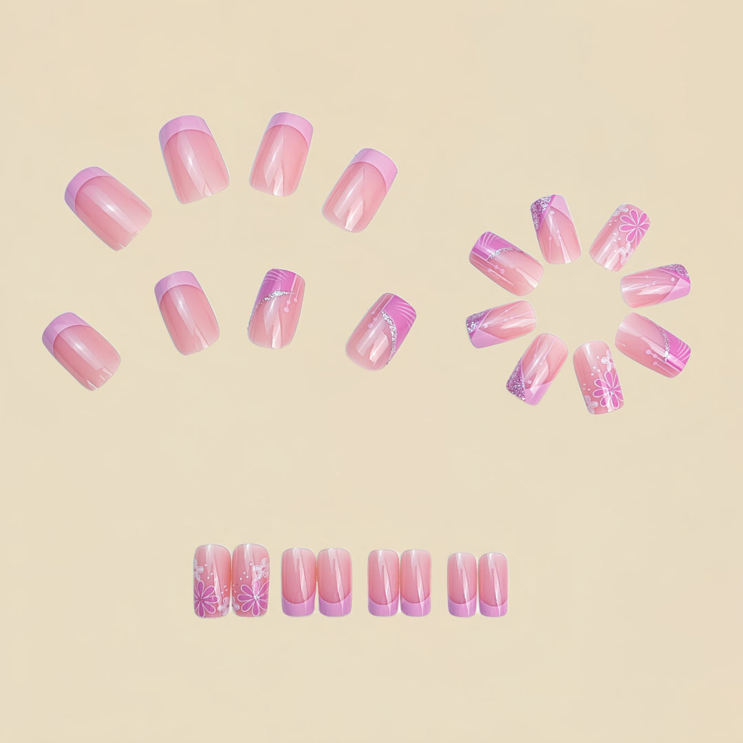 Floral Acrylic Press-On Nail Art Kalsten