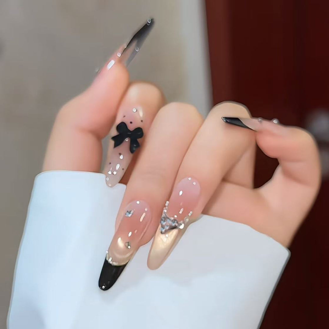 Decorative Press-On Nails with Gem Accents Kalsten