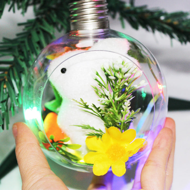 Festive Holiday Ornament with Bunny Figurine Kalsten