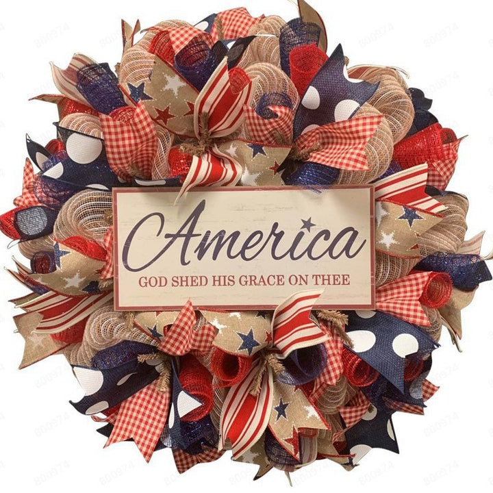 Unisex nan more patriotic door wreath with eagle Statue of Liberty and flag motif Kalsten