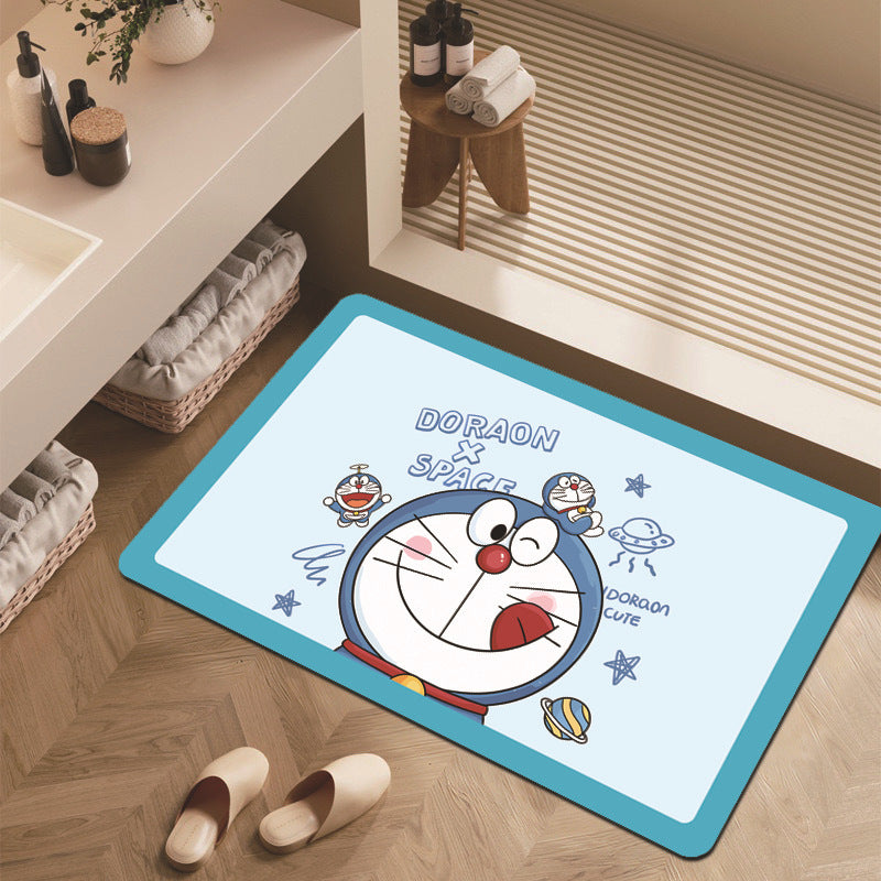 Cartoon Dinosaur-Themed Bathroom Mat
