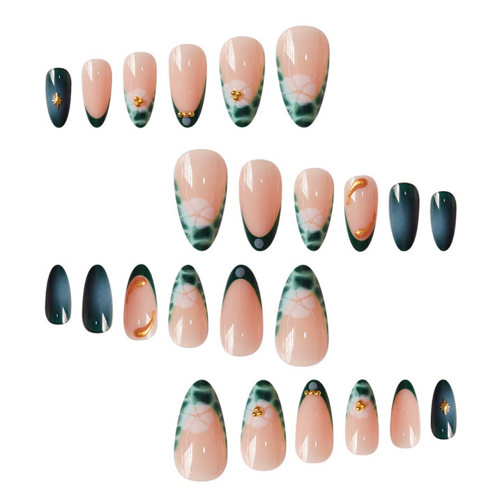 Elegant Abstract Floral Press-On Nail Extensions Kalsten