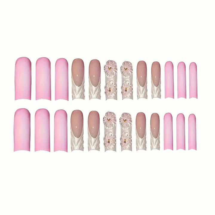 3D Floral Design Press-On Nails Kalsten