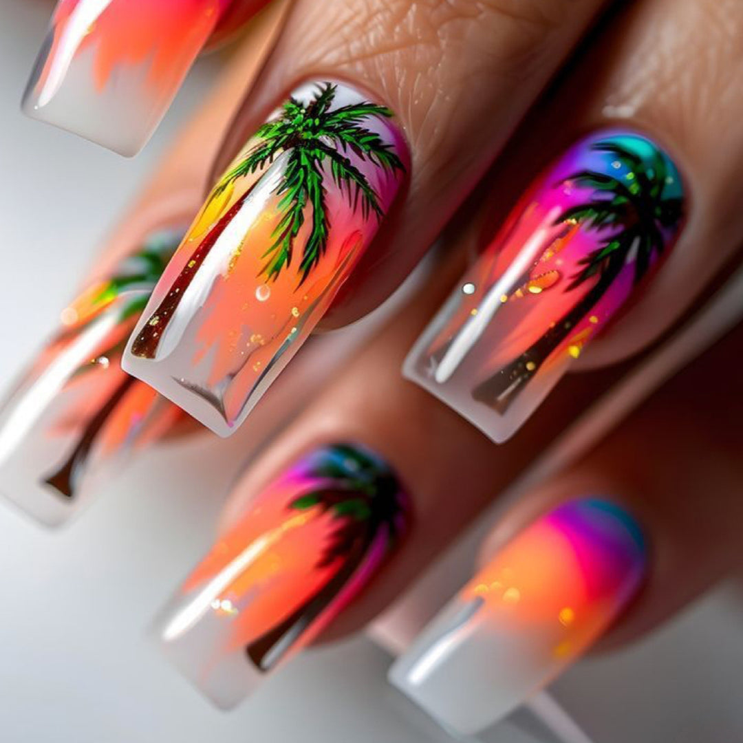 Tropical Sunset Nail Art Kalsten