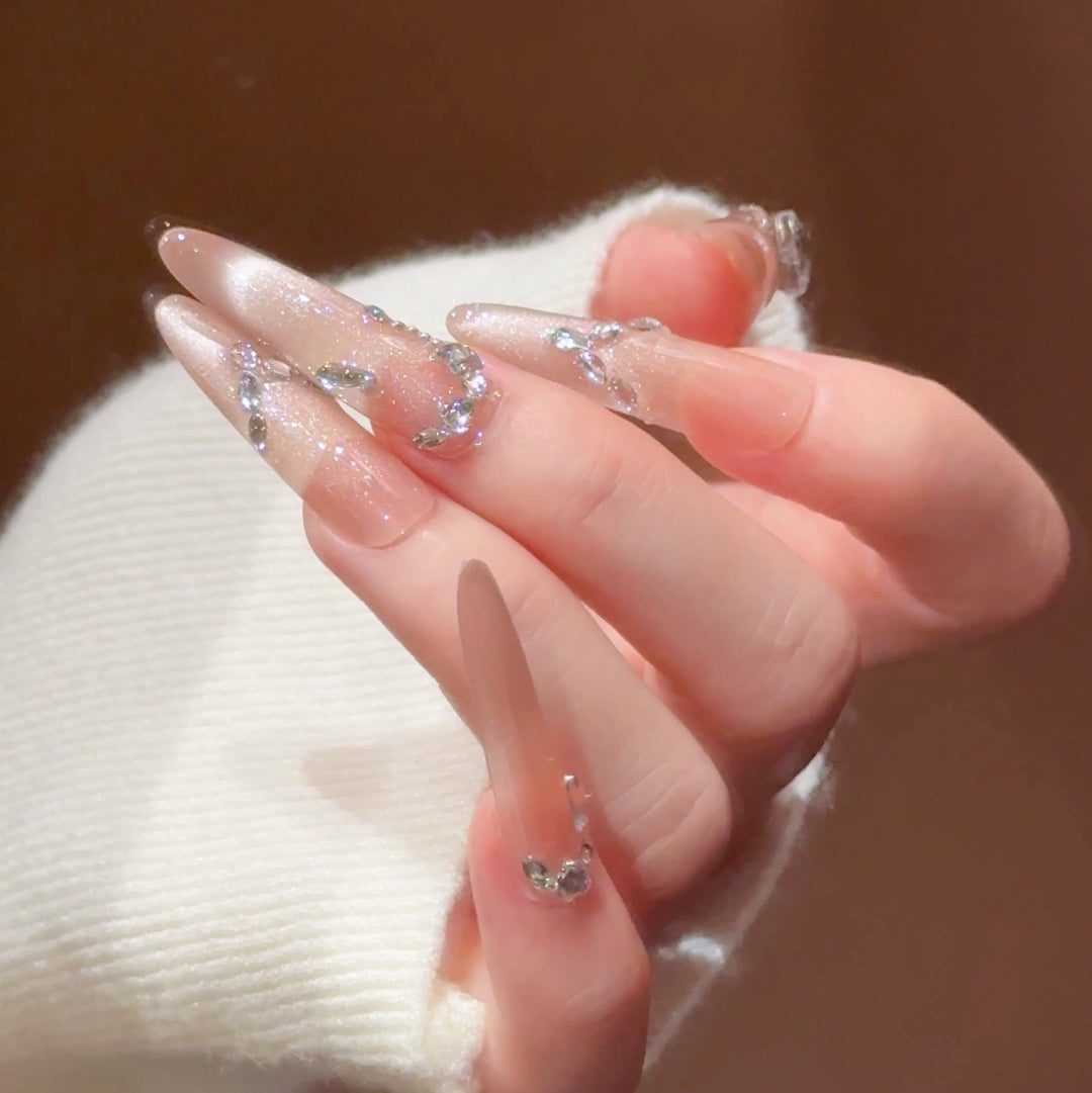 Luxury Rhinestone-Accented Stiletto Press-On Nails Kalsten