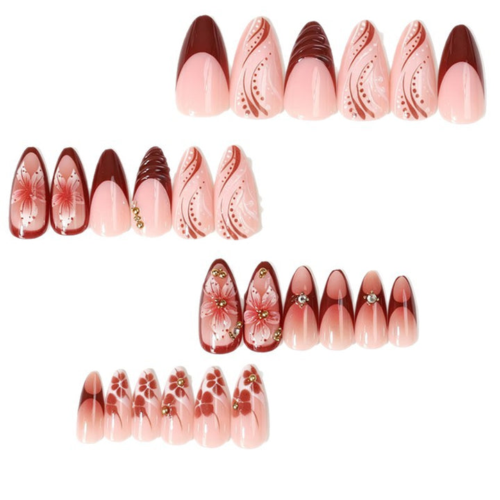Premium Floral Design Press-On Nail Tips Set Kalsten