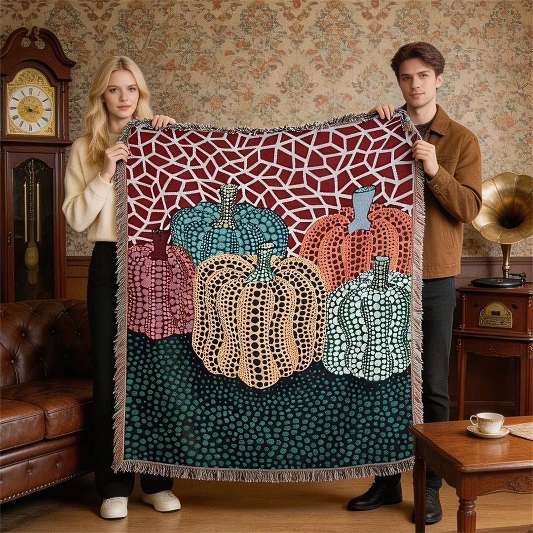 Artistic Pumpkin Pattern Throw Blanket