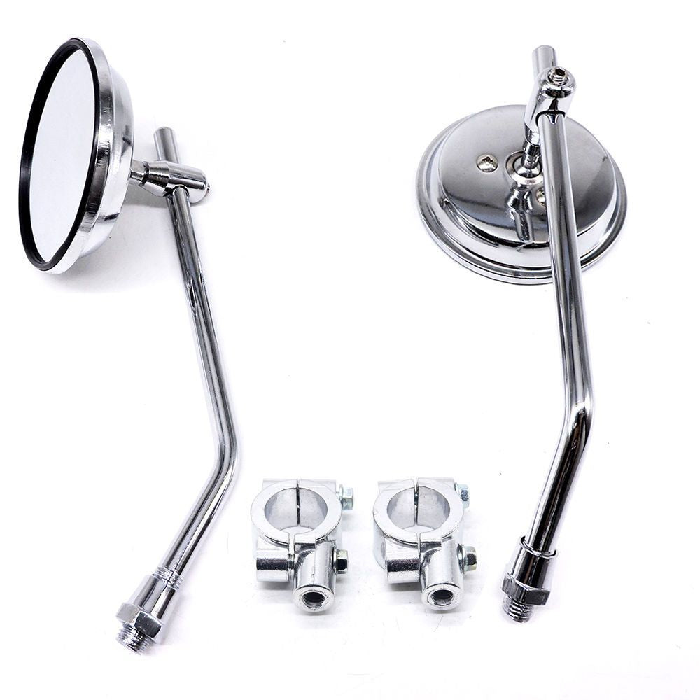 adjustable chrome motorcycle handlebar rearview mirrors with universal clamp mounts Kalsten