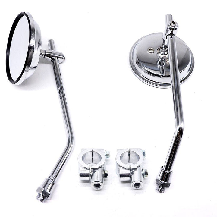adjustable chrome motorcycle handlebar rearview mirrors with universal clamp mounts Kalsten