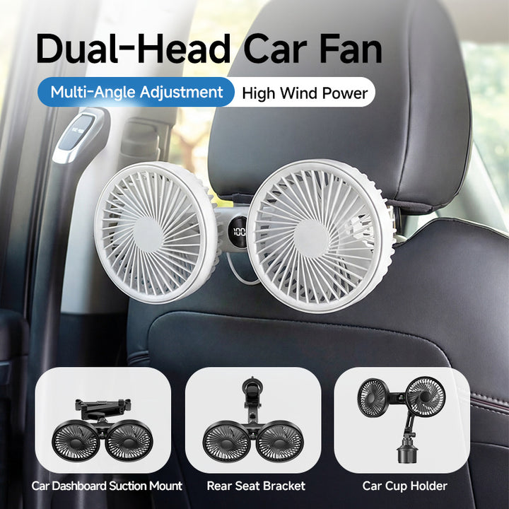 Unisex Dual-Head Rotating Clip-On Fan Kalsten