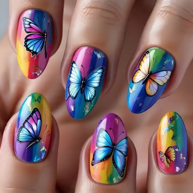 Artistic Butterfly Nail Art Enhancements Kalsten