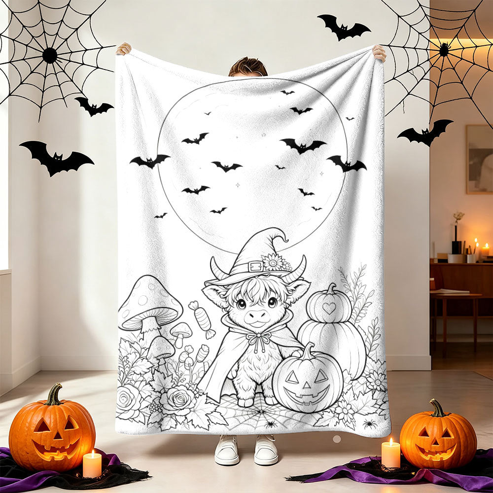 Cozy Halloween-Themed Throw Blanket