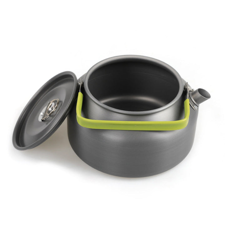 lightweight portable camping kettle with foldable silicone-grip handle and compact storage Kalsten