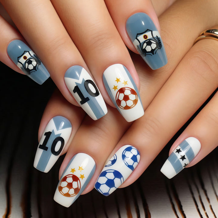 Football motif art nails Kalsten