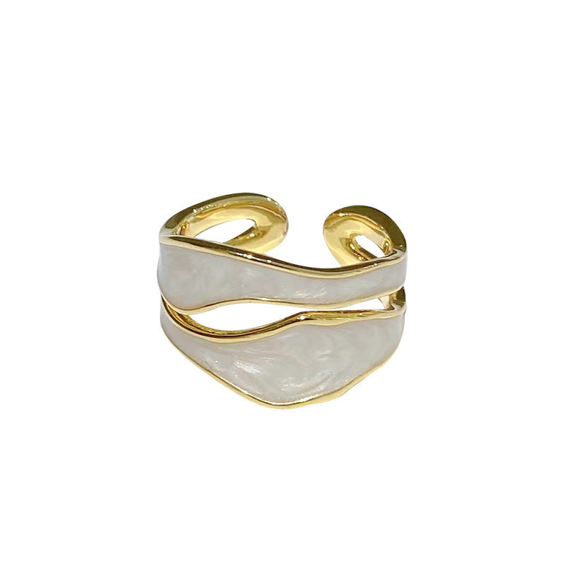 Elegant double ring with organic design Kalsten