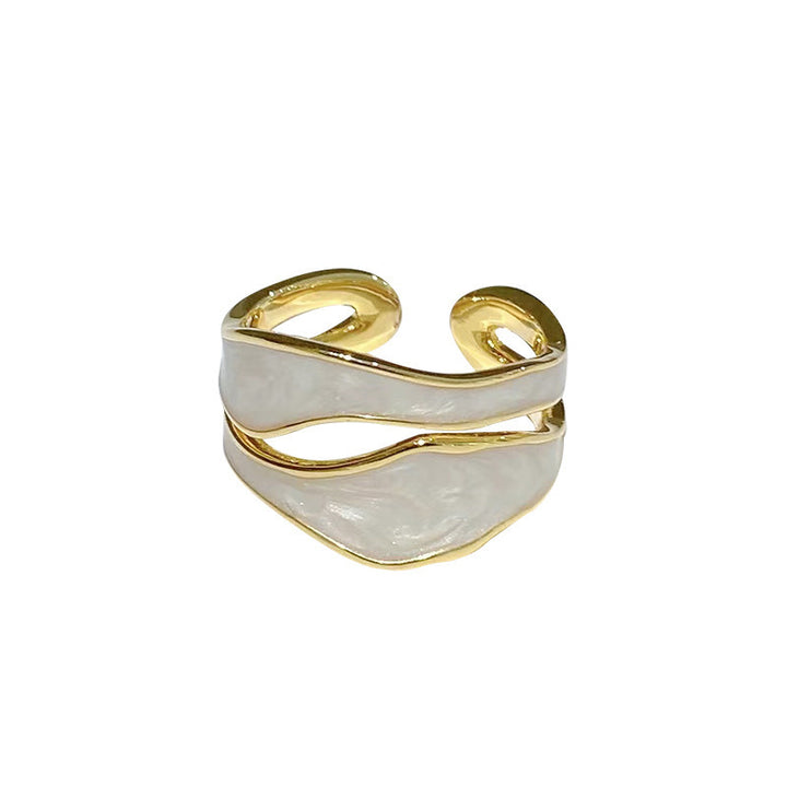 Elegant double ring with organic design Kalsten