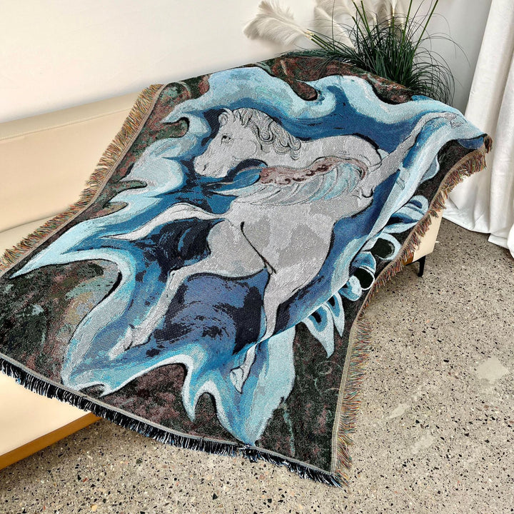 Artistic Unicorn-Themed Tapestry Blanket