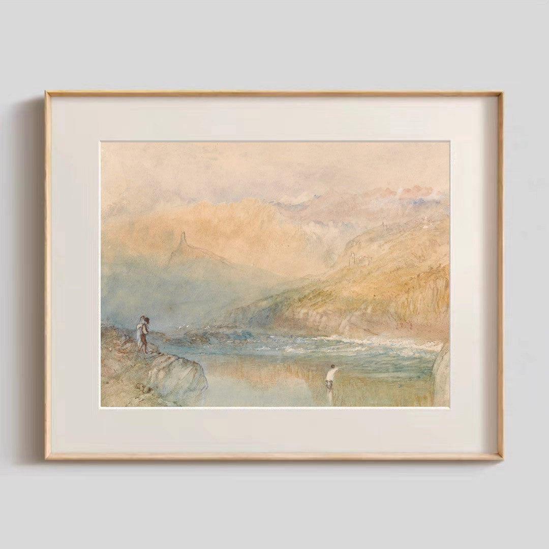 Framed Picturesque Waterfall Artwork