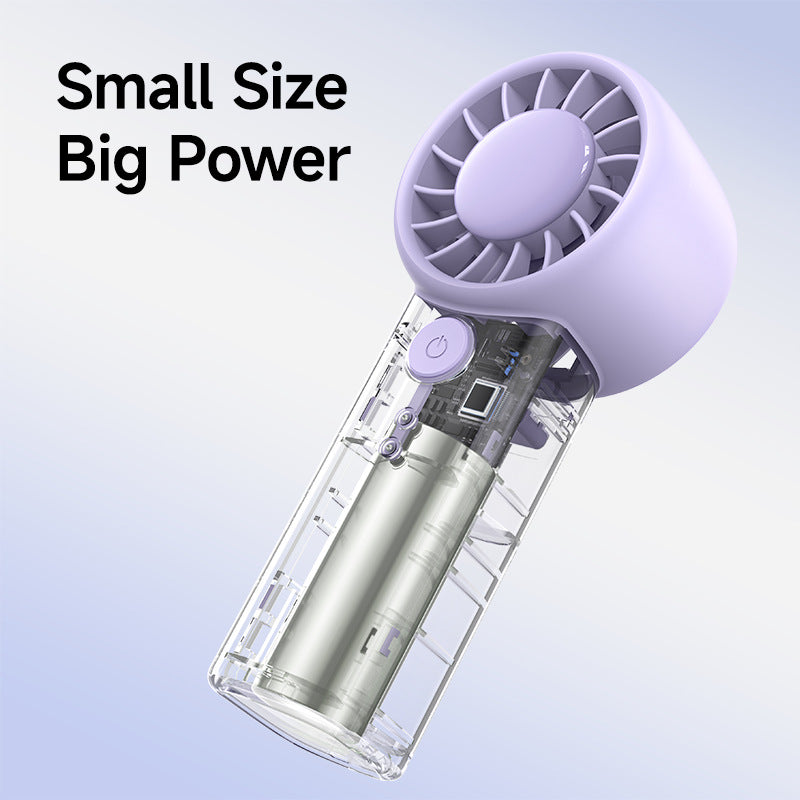 Cooling compact rechargeable handheld turbo fan with enclosed safety grille Kalsten