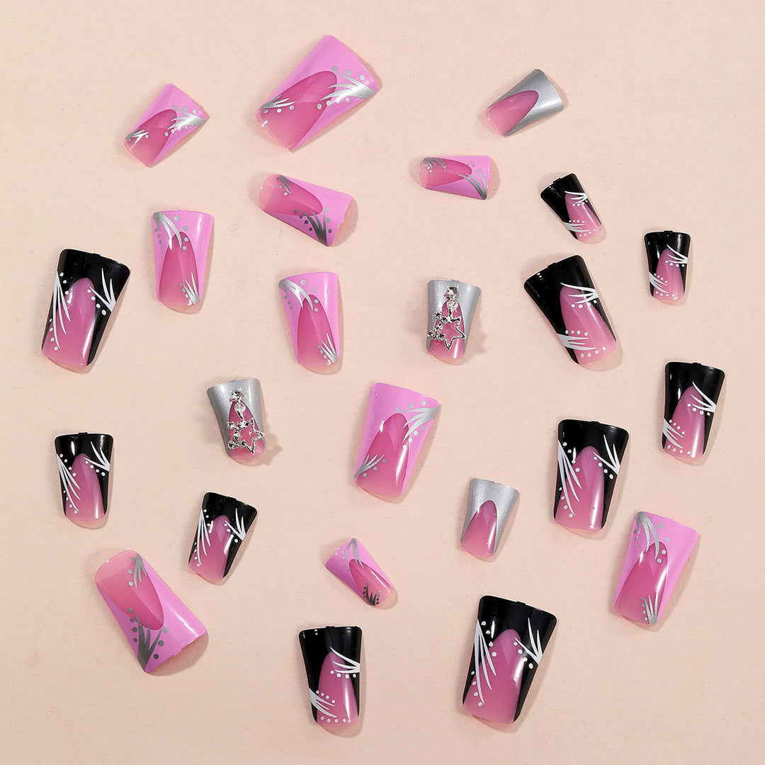 Stiletto Acrylic Nail Art Extensions with Modern Design Kalsten