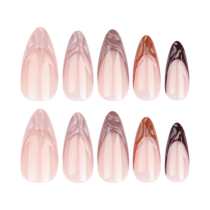 Artful stiletto nails with elegant gradient and glitter accents Kalsten