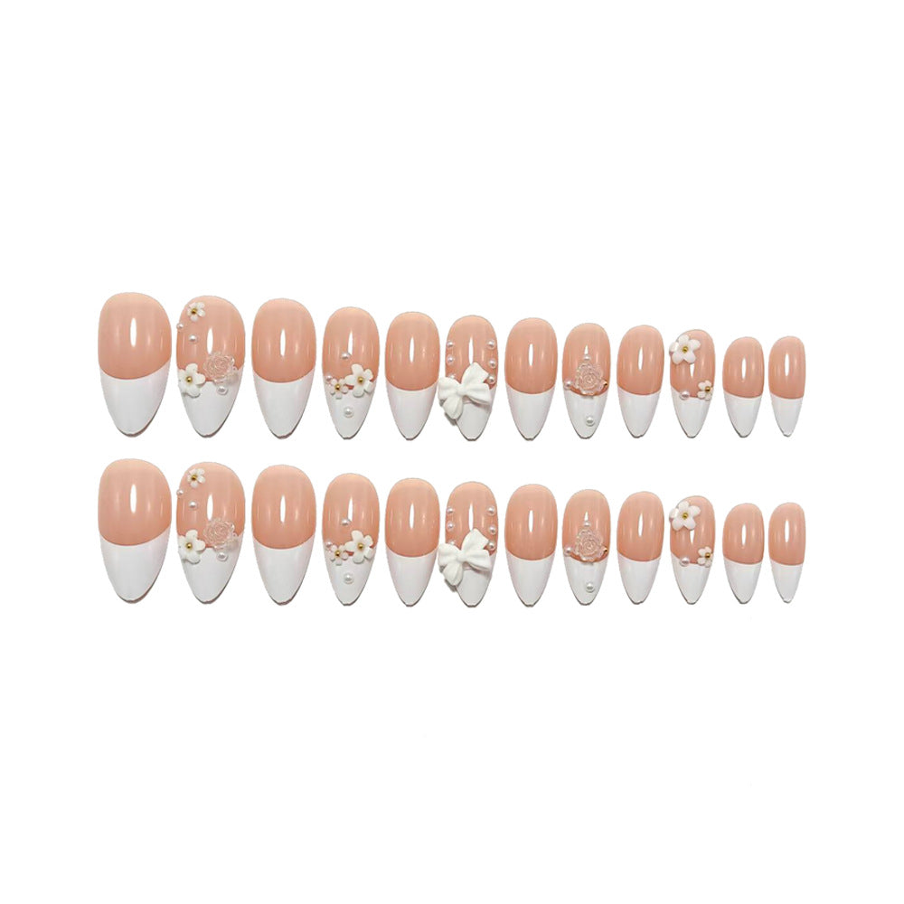 Artificial nails with elegant flower decoration Kalsten