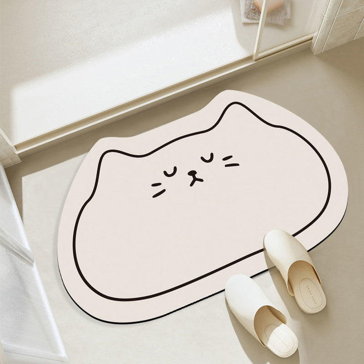 Cat-Themed Plush Bath Mat Kalsten