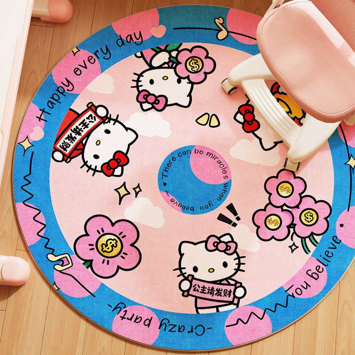 Playful Cartoon-Themed Round Area Rug