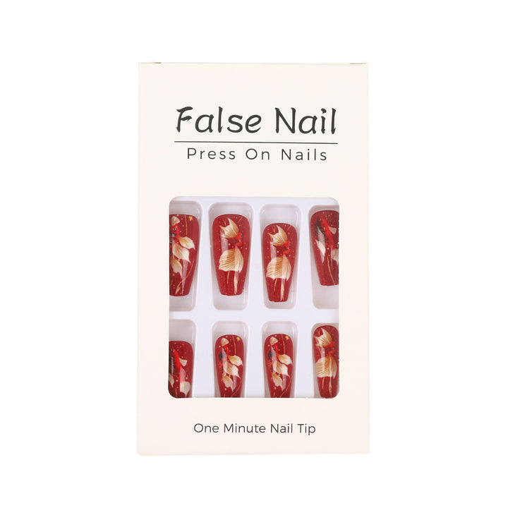 Artificial nail tips with floral accents Kalsten