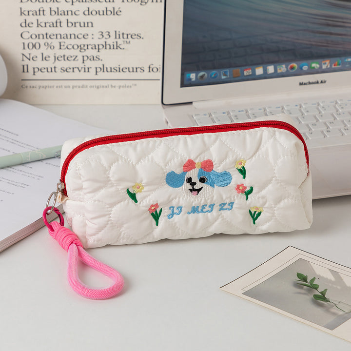 Quilted Cartoon Dog Pencil Case Kalsten