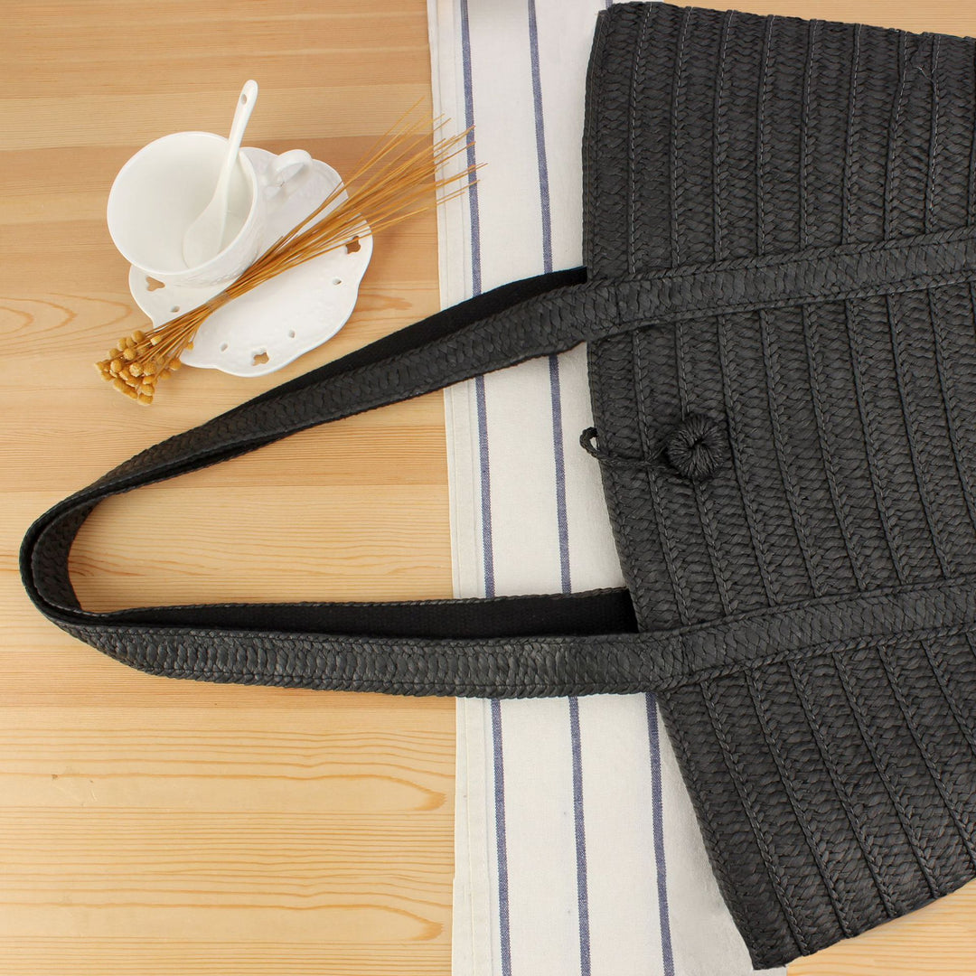 Stylish Tote Bag Made of Woven Natural Material Kalsten