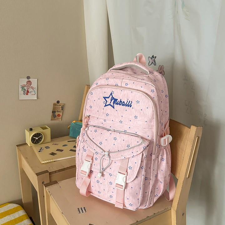 Star-Embellished Casual School Backpack Kalsten