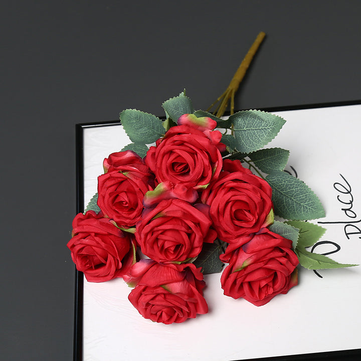 Faux Rose Floral Bouquet for Home Decor