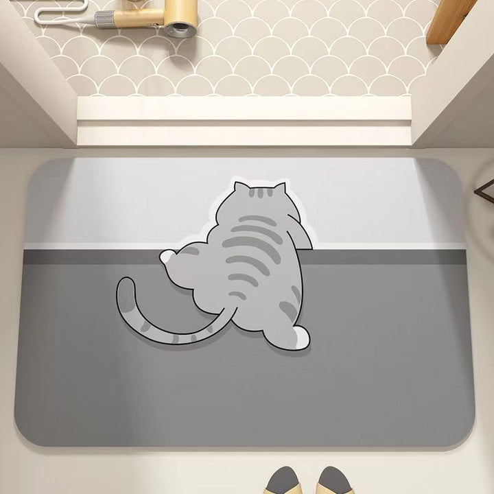 Cute Cat-Themed Bath Mat Kalsten