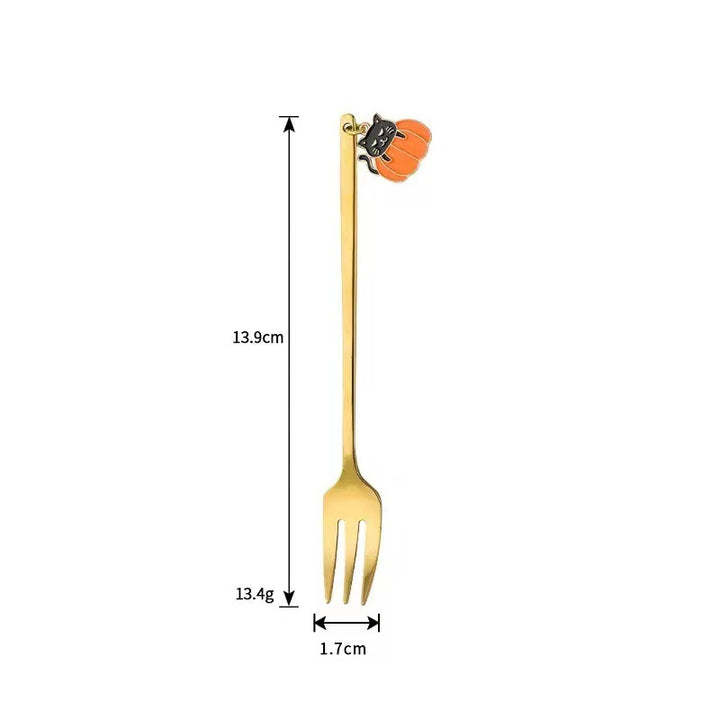 Long Bar Spoon Cocktail Stirring Spoon made of Stainless Steel with Halloween Ghost Design