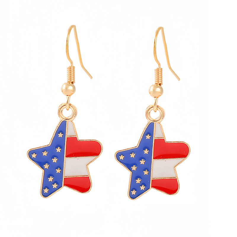 Women nan enamel horseshoe earrings with star motif and fishhook closure Kalsten
