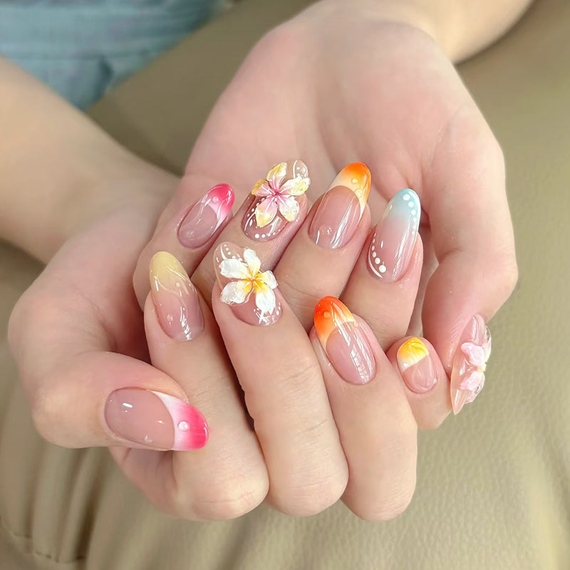 Floral and Ombre Press-On Nail Art Set Kalsten