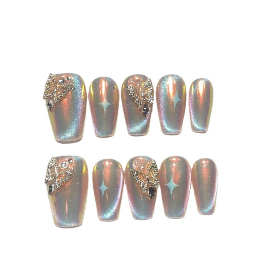 Butterfly-Embellished Press-On Nails