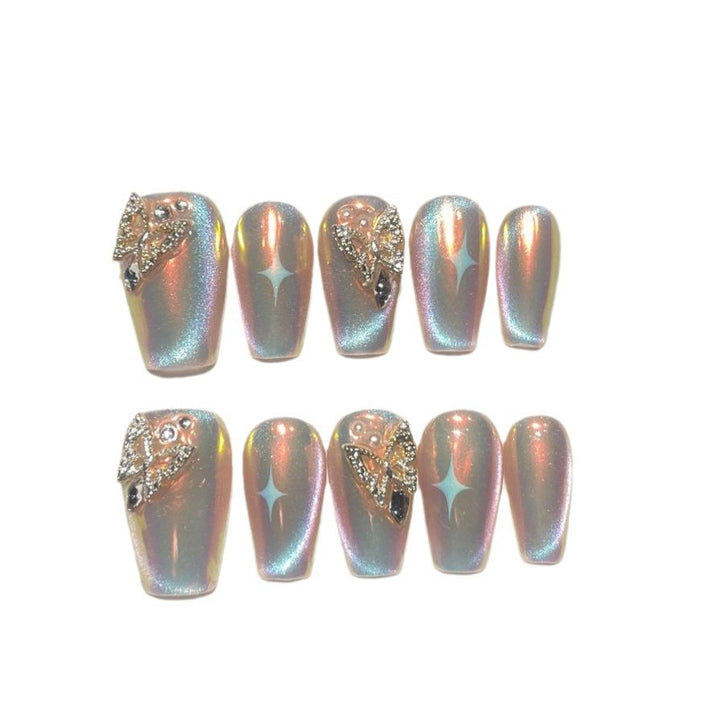 Butterfly-Embellished Press-On Nails