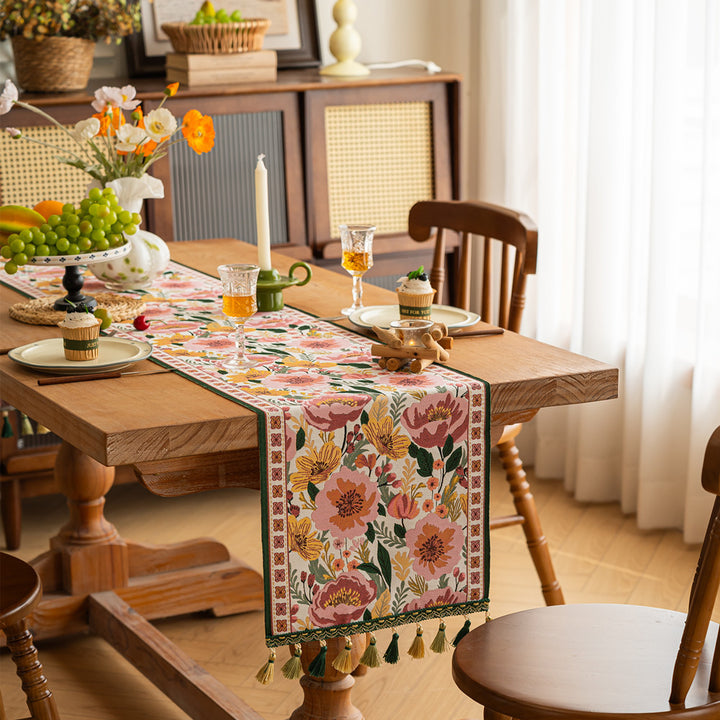 Elegant Floral Table Runner