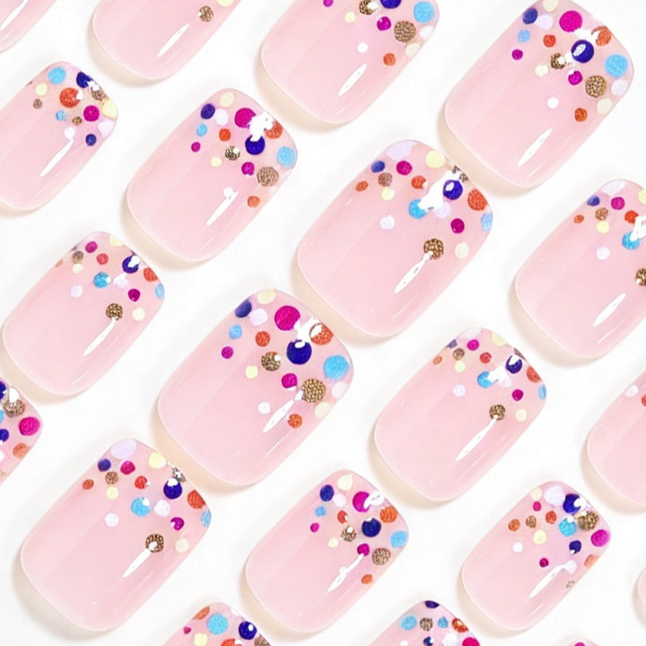 Decorative Dot Pattern Press-On Nail Art Kalsten