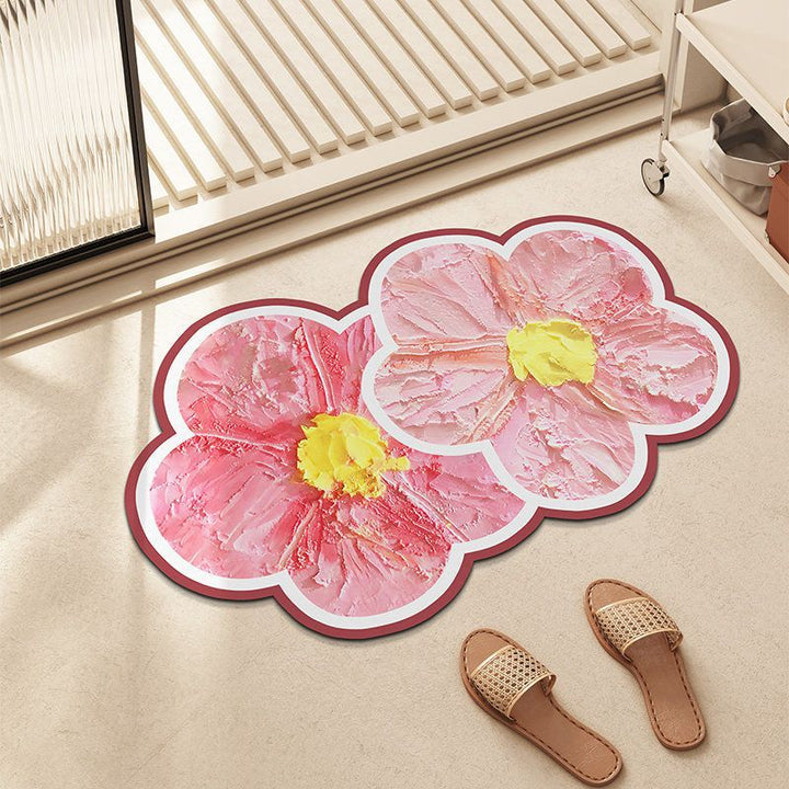 Flower-Shaped Plush Bath Mat Kalsten