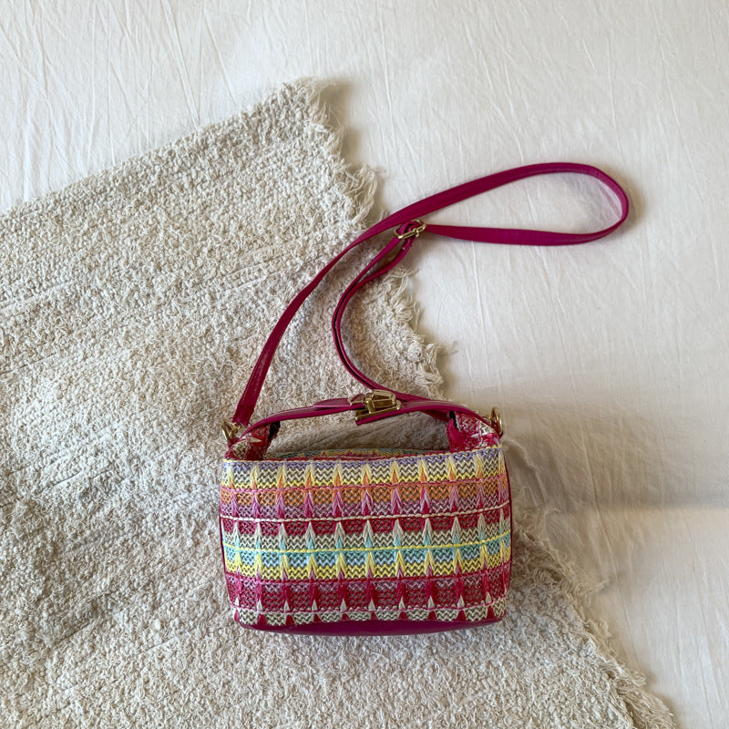 Textured Handwoven Mini Crossbody Bag Kalsten
